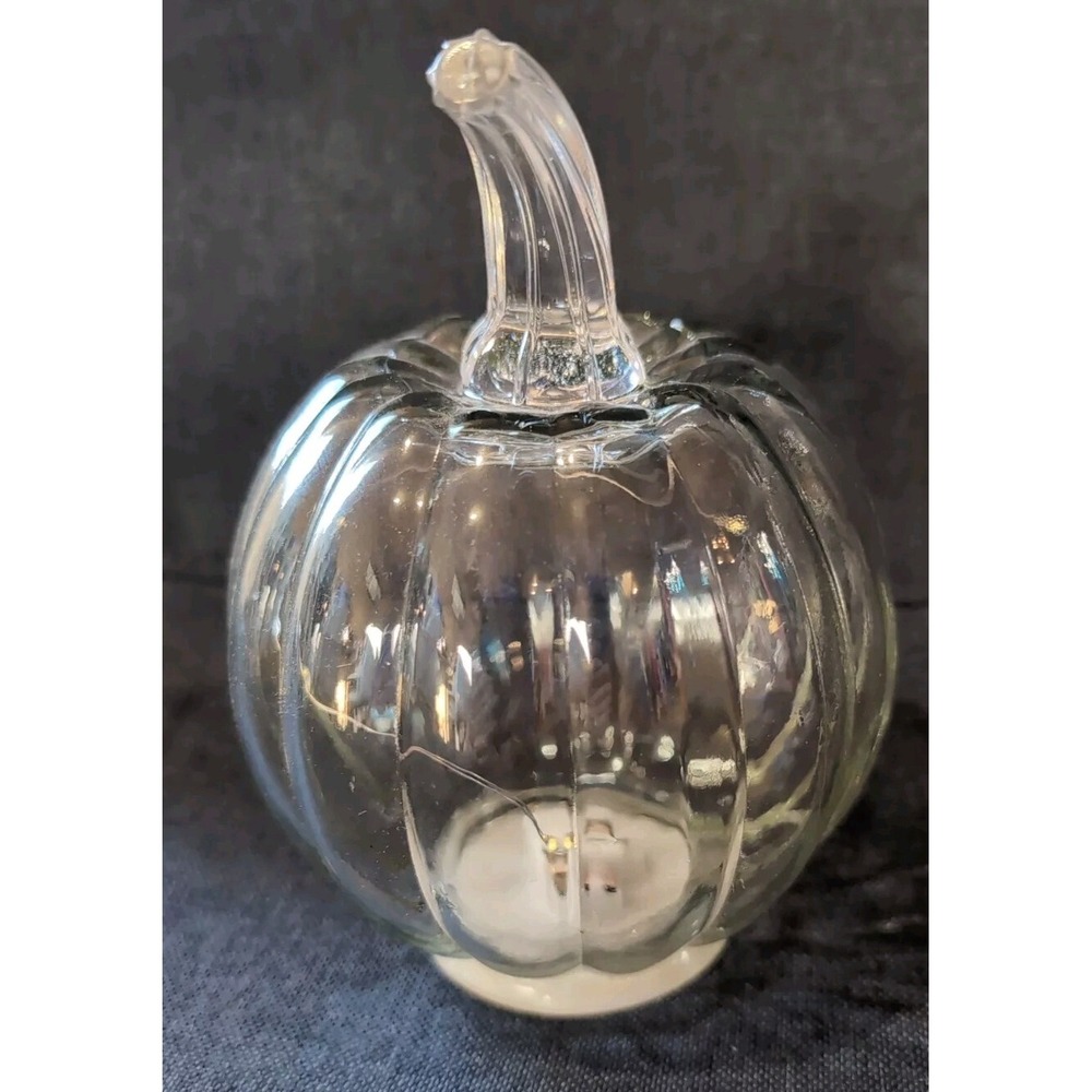 Target Bullseye Playground Fall 2023 Glass LED Light Up 6" Clear Pumpkin
